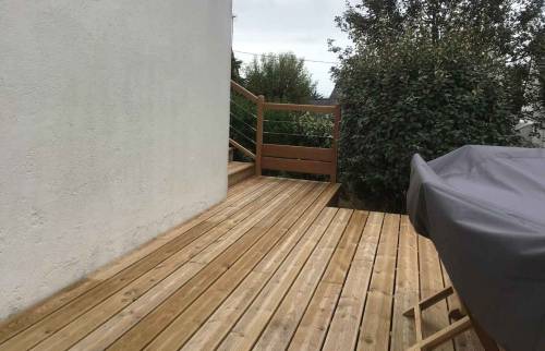 Terrasse bois, pose sur plots