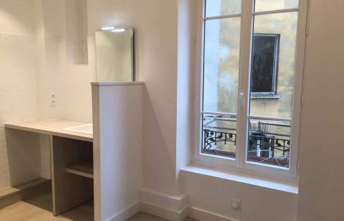 Rénovation et réagencement d'un appartement situé dans le quartier Lyon Brotteaux : espace salle de bains