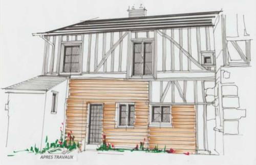 Dessin architecte Façade 1 Rouen Gare La Maison des Travaux Rouen