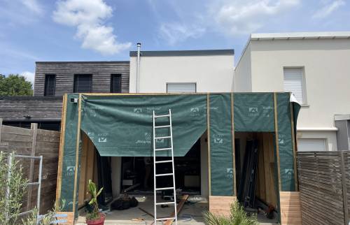 Extension 20 m2 Mur Ossature Bois à Treillières près de Nantes (44)