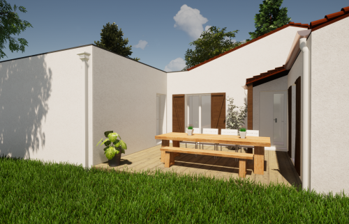 Aperçu 3D - Extension de 21 m² à Vertou
