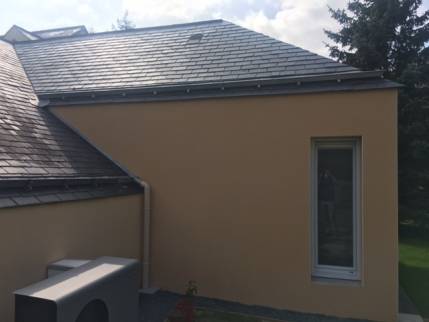 Création d'une extension de maison - pose d'une toiture en ardoises naturelles - Nantes 44