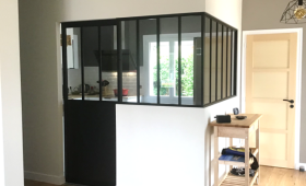 Verrière d'atelier et porte verrière coulissante