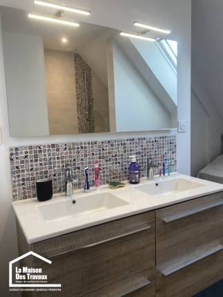 Rénovation salle de bain évier double 