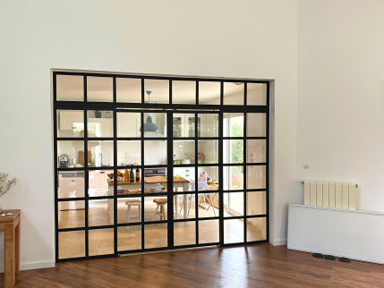 Installation d'une verrière de cuisine