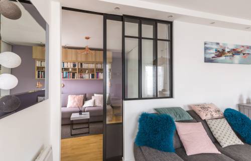 Verrière et porte verrière entrouverte