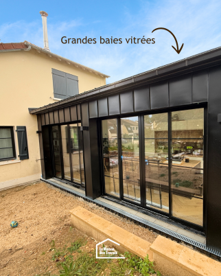 Extension avec grandes baies vitrées (Crosne 91560)