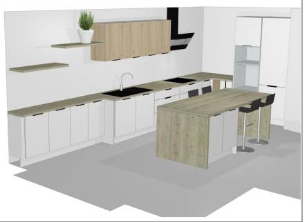 Plan 3D d'aménagement de cuisine - Alixan 26300