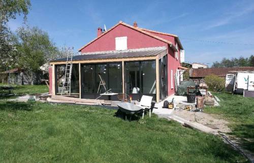 Chantier en cours - création d'une verrière de 30 m² à Vertou (44)