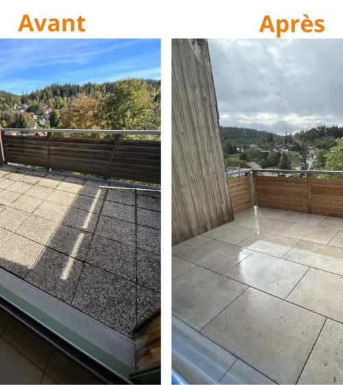 Terrasse avant après Métabief