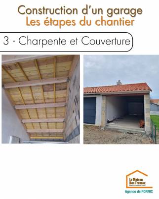 Construction de garage avec pose de charpente et toiture - Pornic 44210