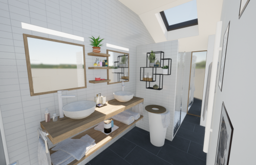 Plans 3D Rénovation d'une salle de bains à Bouguenais