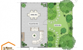 PLAN d'un jardin de 70 m2