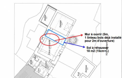 Plan des travaux de la cuisine et du salon