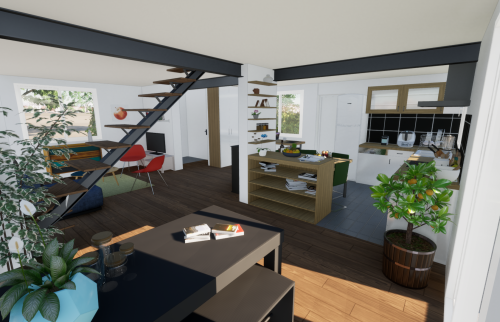 Vue 3D rénovation de la maison à Nantes