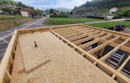 Construction d’un garage double à Vinay ossature 