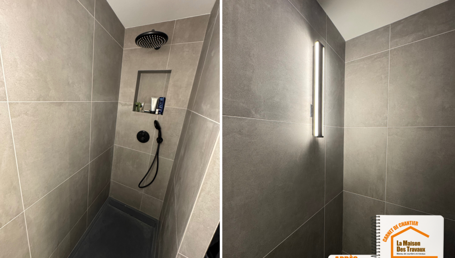 rénovation complète appartement Albertville, design intérieur contemporain, dressing sur mesure Savoie, éclairage LED plafond, artisans rénovation Moûtiers