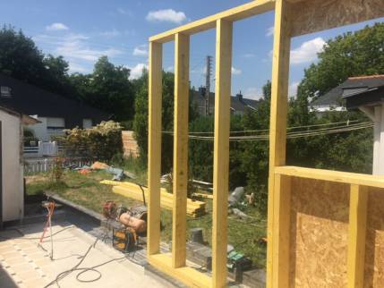 Travaux de construction d'extension à ossature bois à Nantes 44