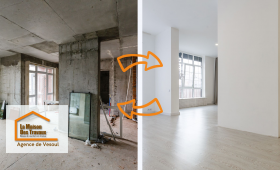 Transformation complète d’un appartement entre Vesoul et Port-sur-Saône : un intérieur brut devenu lumineux et moderne.