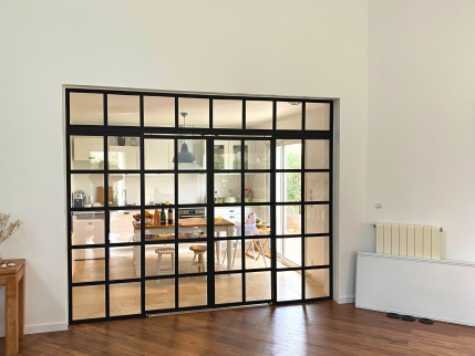 Installation d'une verrière de cuisine