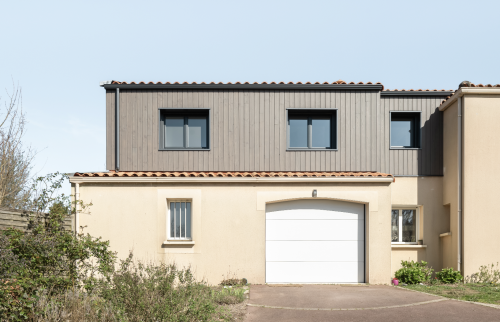 Surélévation de maison en ossature bois à Vertou