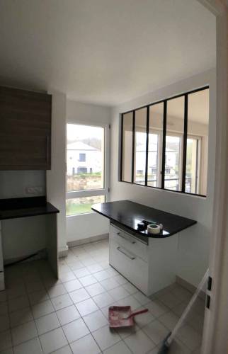 Cuisine après travaux avec pose d'une verrière - Paris