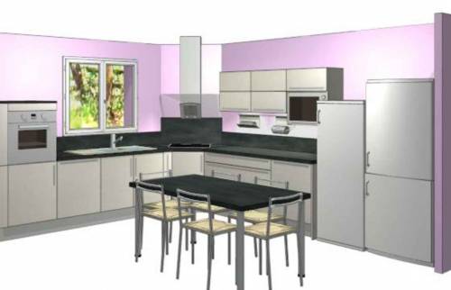 Schéma de rénovation d'une cuisine dans le Calvados