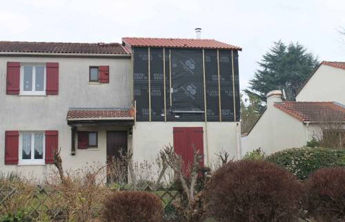Travaux en cours - extension à Vertou pour créer une salle de jeux