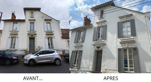  Façade avant de maison AVANT - APRES travaux de ravalement de façade - Nantes 44