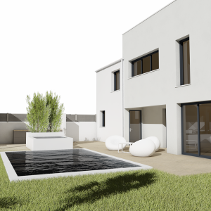 Aménagement extérieur avec piscine - Simon Chaigneau - La Maison Des Architectes