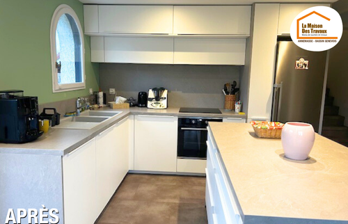 création d'espaces de vie, rénovation sur-mesure Vulbens, rénovation maison Vulbens, modernisation salon séjour, La Maison des Travaux Haute-Savoie