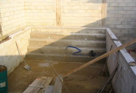 Création d'un escalier en béton
