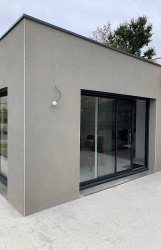 Extension maison enduit