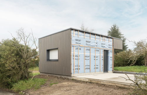 Construction d'un garage en ossature bois et d'une véranda au Loroux-Bottereau