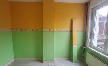 Avant travaux : ancienne cheminée dans une chambre à Harnes.