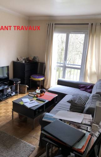 Appartement avant rénovation salon salle à manger à Quincy-Voisins (77860)