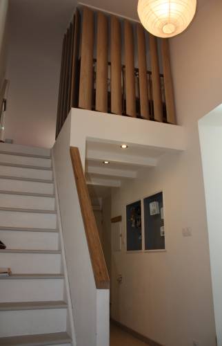 Chambre en mezzanine semi cloisonnée