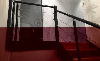 Escalier sur mesure métal et bois au quart tournant sans contremarches - Magny-en-Vexin (95420)