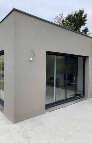 Extension maison enduit