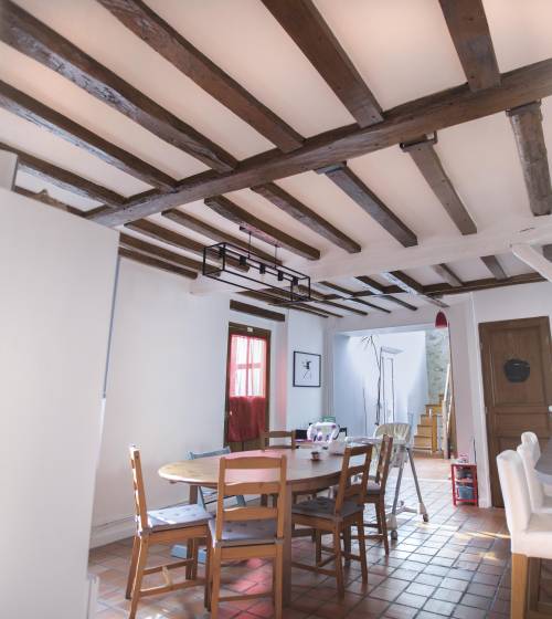 Plafond de longère après travaux de rénovation et d'isolation intérieure - Villeneuve-en-Retz 44580