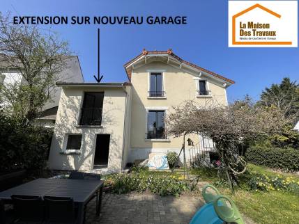 Surélévation depuis le jardin (Montgeron 91230)