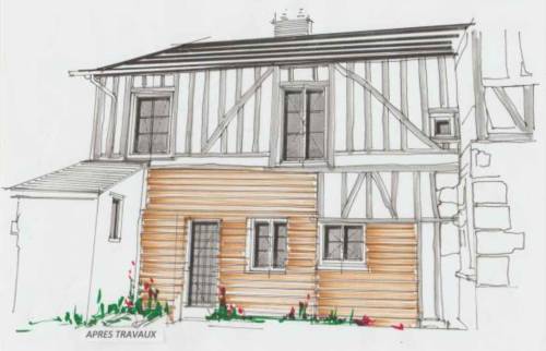 Dessin architecte Façade 1 Rouen Gare La Maison des Travaux Rouen