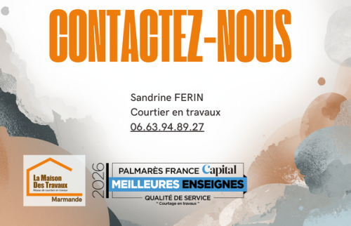Projet de rénovation à Fumel ? Contactez Sandrine Ferrin, courtière en travaux à Marmande, pour un accompagnement sur mesure et des artisans qualifiés.