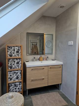 Rénovation de salle de bain avec meuble vasque à Dietwiller