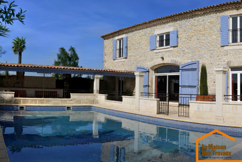 restauration de façade d'un mas