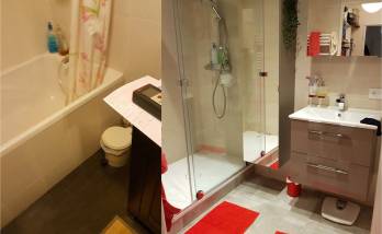 Avant et avant travaux salle de bain Saint-Pryvé Saint-Mesmin