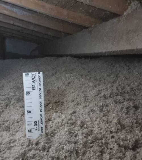 Projection ouate de cellulose dans combles perdues