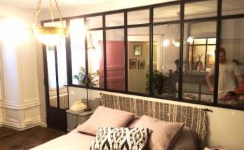 Installation verrière d'intérieur en appartement avec soubassement placoplâtre à Douarnenez (29100) 