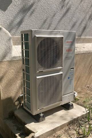 Remplacement d'une chaudière fioul par une pompe à chaleur Air Eau : unité extérieure