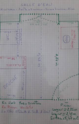 Prises de cotes salle d'eau - Cergy - 95000 -